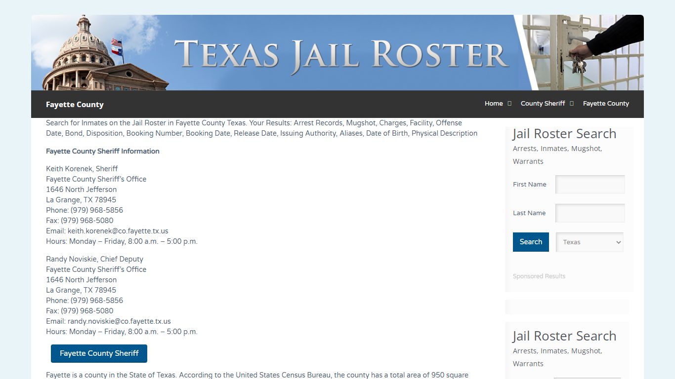 Fayette County | Jail Roster Search